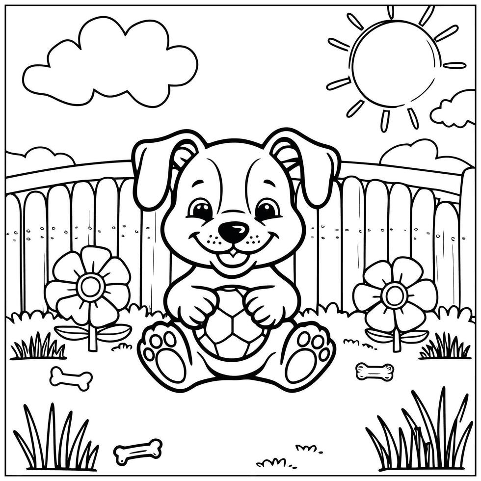Fun and Whimsical Dog Drawings for Kids vector