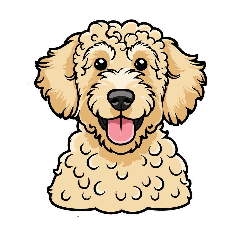 A cartoon dog with a long curly hair vector