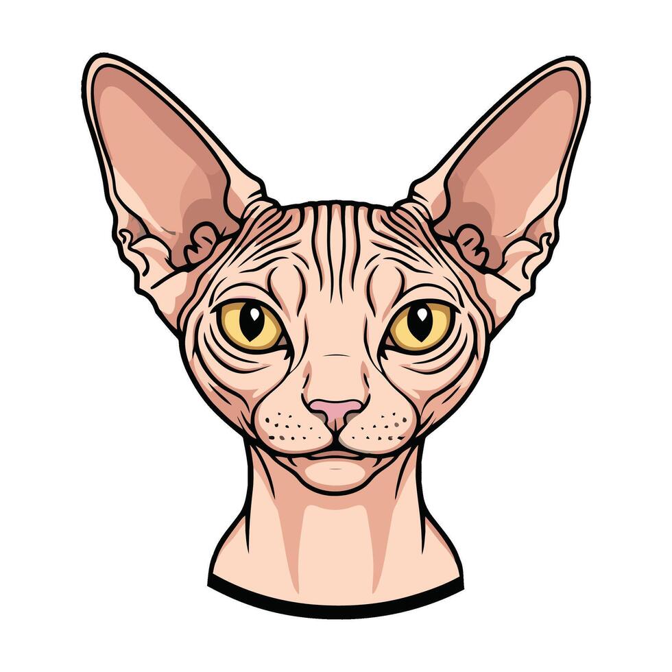 illustration of a sphytian cat head vector