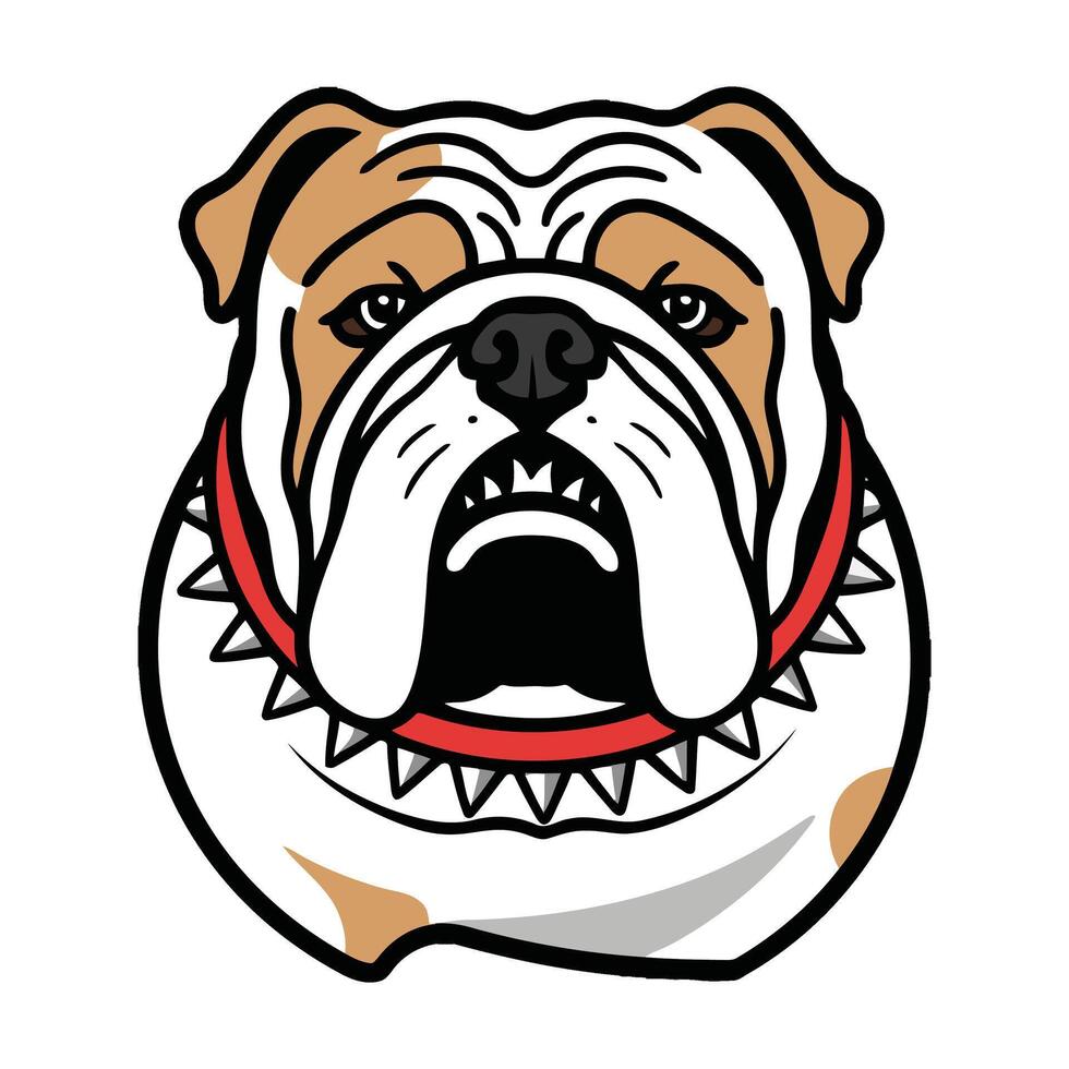 The bulldog mascot is wearing a red collar vector