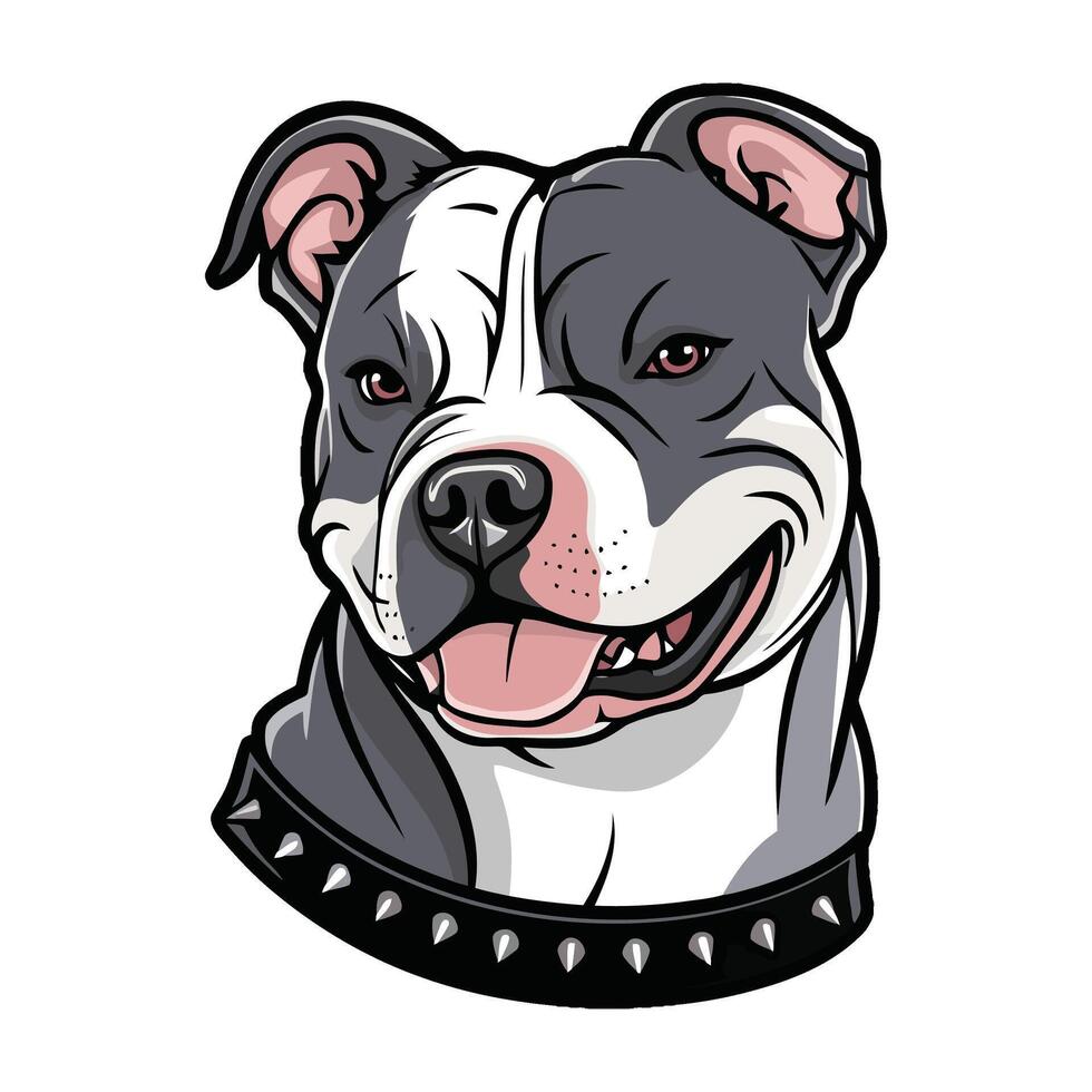 A cartoon dog with a collar on its head vector