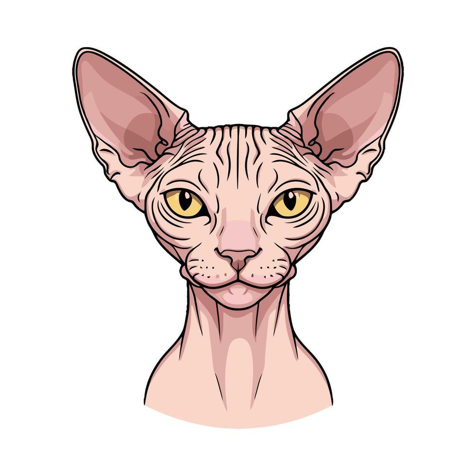 Stylized Cat Face for Creative Projects vector