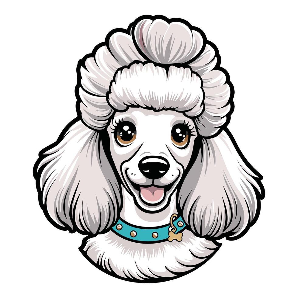 Cartoon Dog Face with Bold and Fun Expression vector