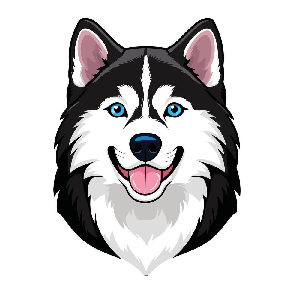 Cartoon Dog Head with Cheerful Expression vector
