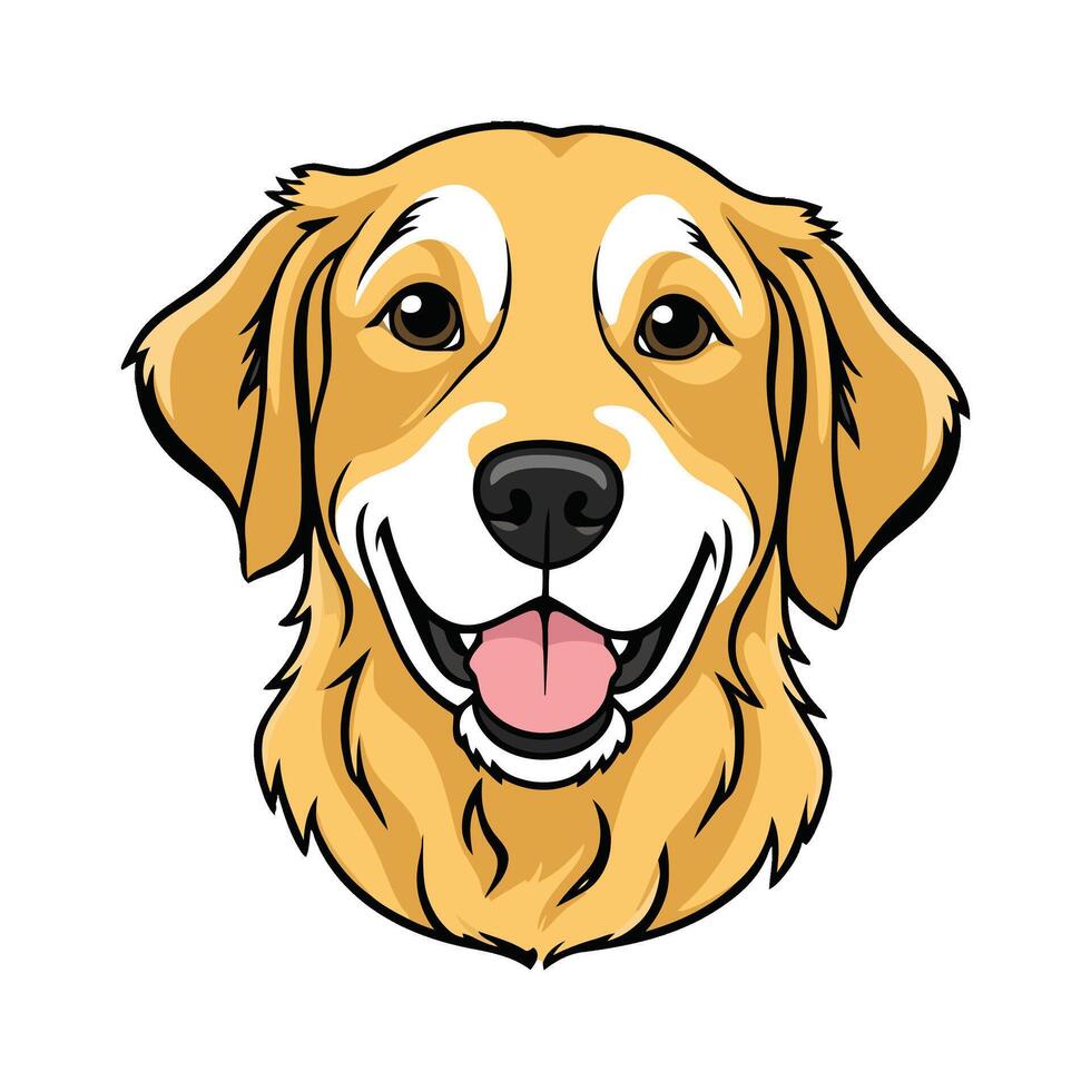 Playful Canine Face in Bold Cartoon Lines vector