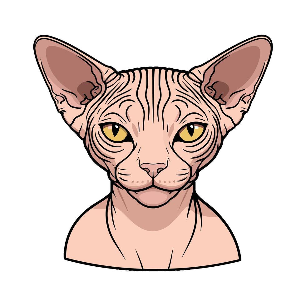 Playful Cat Head Design in Cartoon Style vector