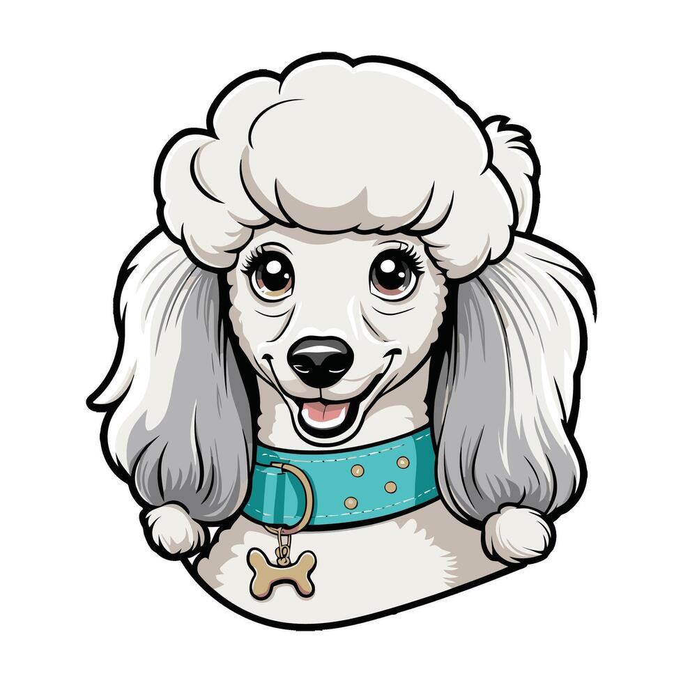 Charming Pup Head in Bold Cartoon Style vector