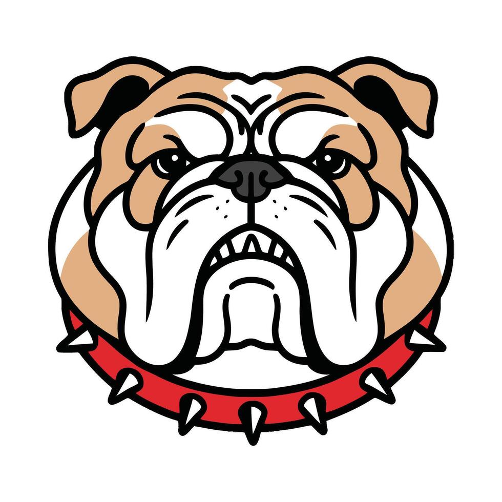 Bulldog head with spikes on it vector