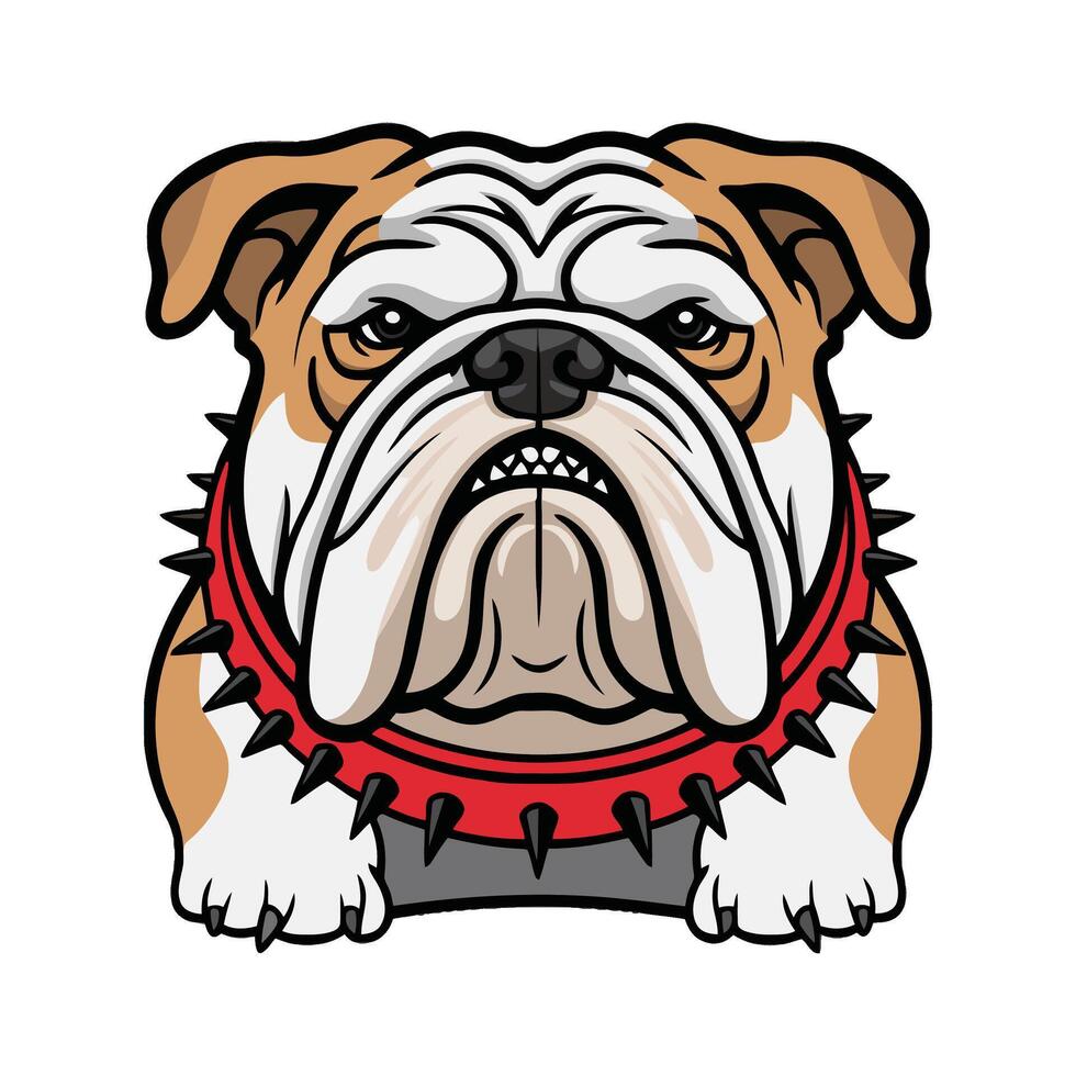 An image of a bulldog with spikes on its head vector