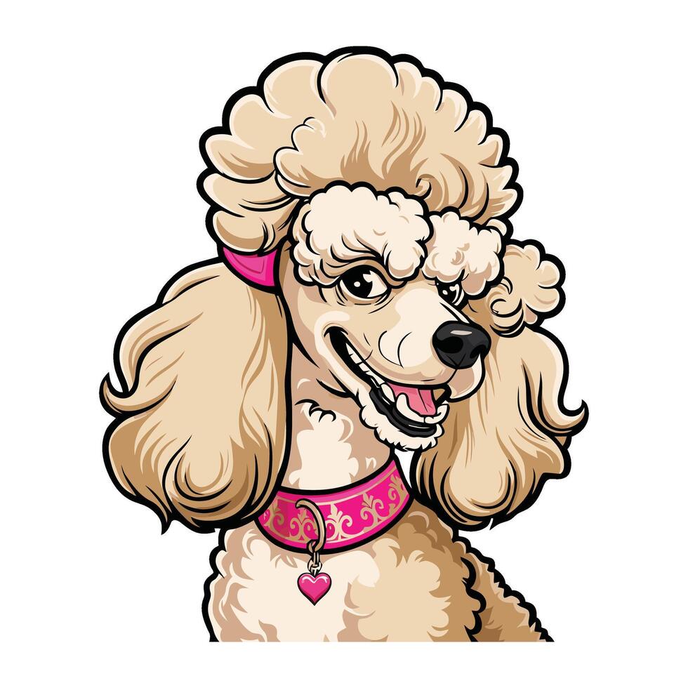 Cartoon Pup Head with Personality vector