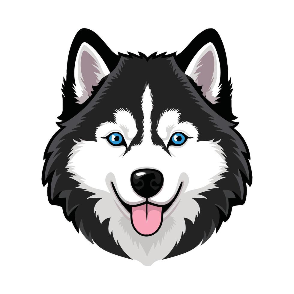 Expressive Canine Head in Cartoon Design vector