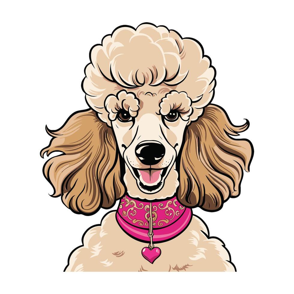 Bold and Fun Dog Head in Cartoon Style vector