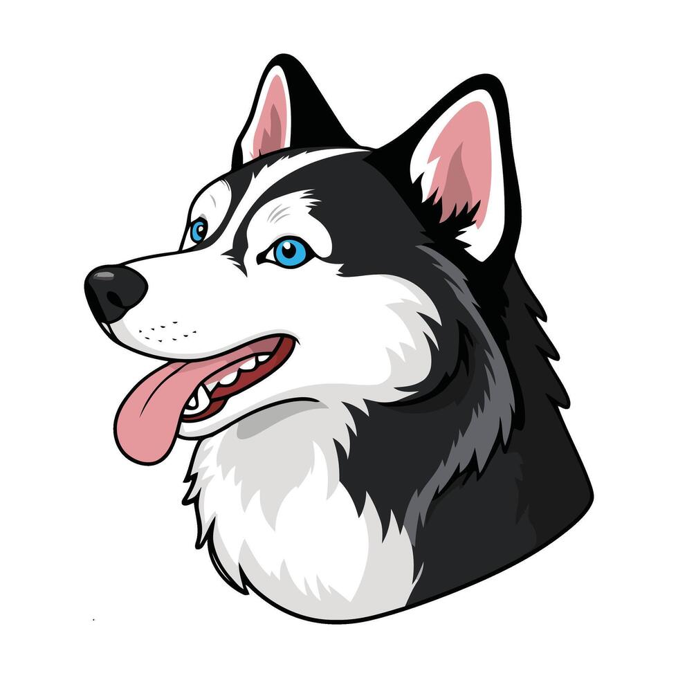 A cartoon dog with blue eyes and a long tongue vector