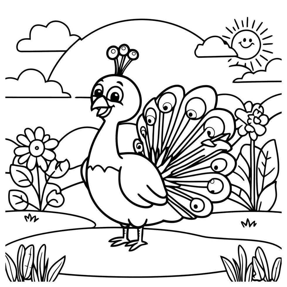 Adorable Bird Outlines for Kids vector