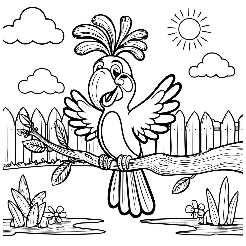 Lovely Bird Heads in Black and White vector