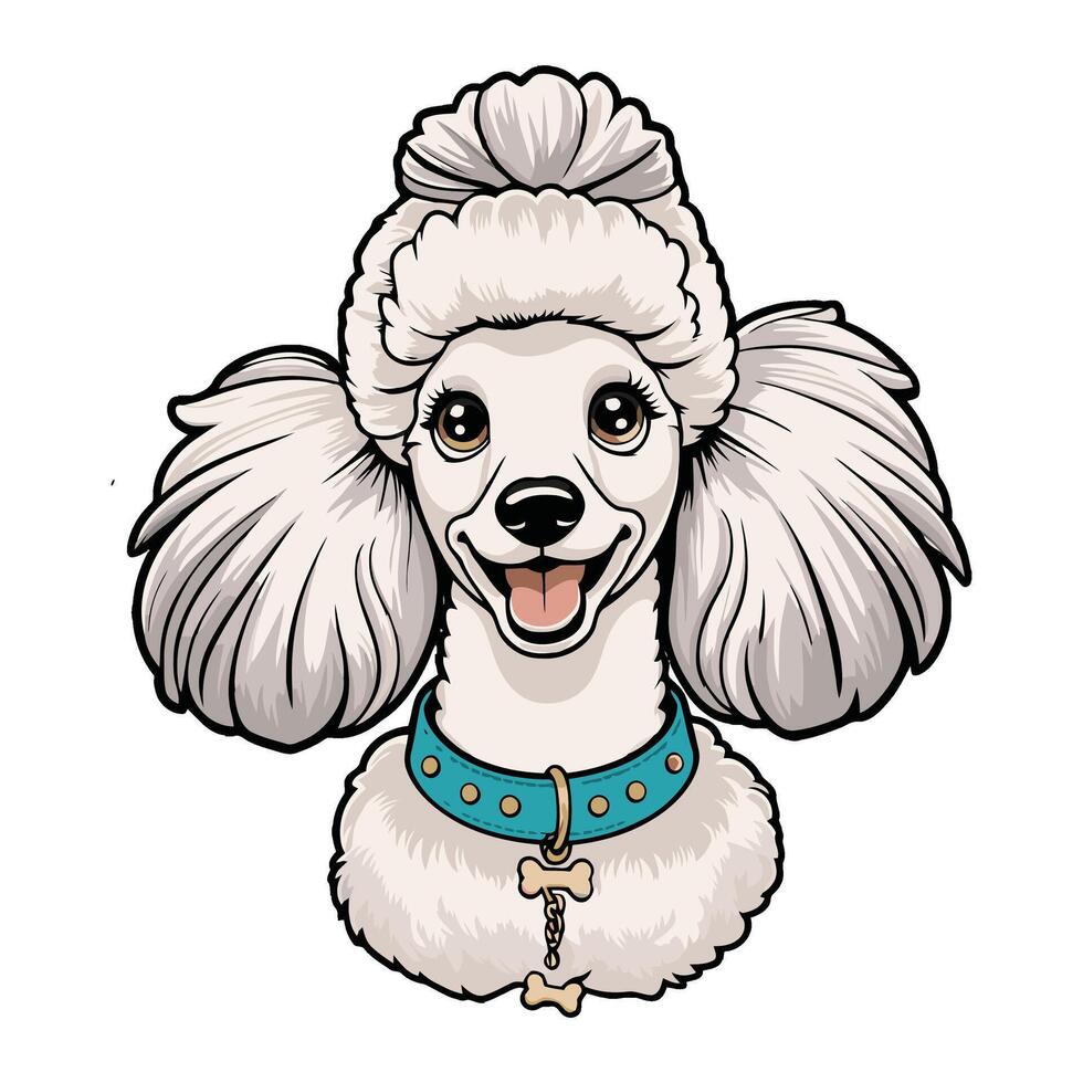 A cartoon poodle wearing a hat vector