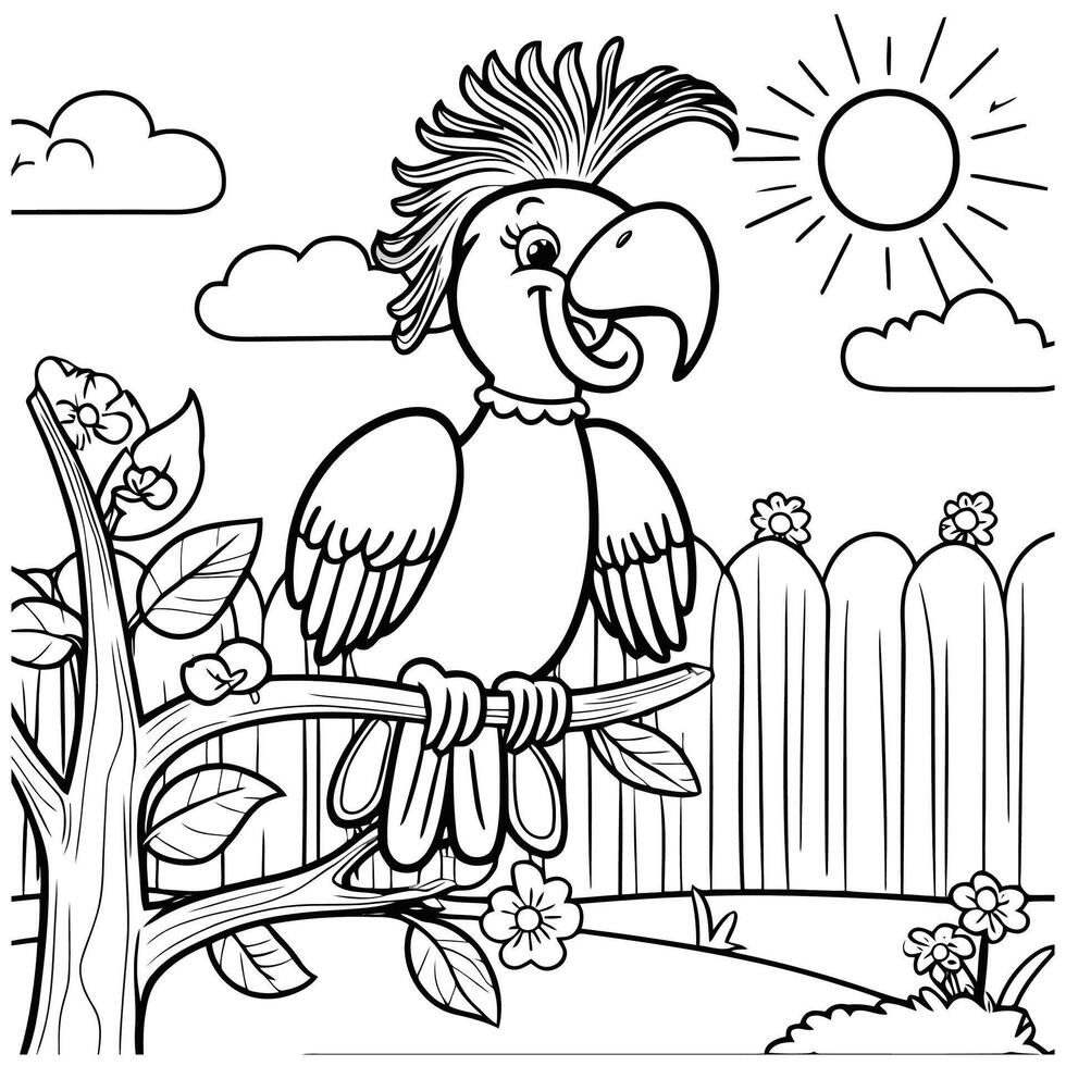 Lovely Bird Faces for Coloring Projects vector