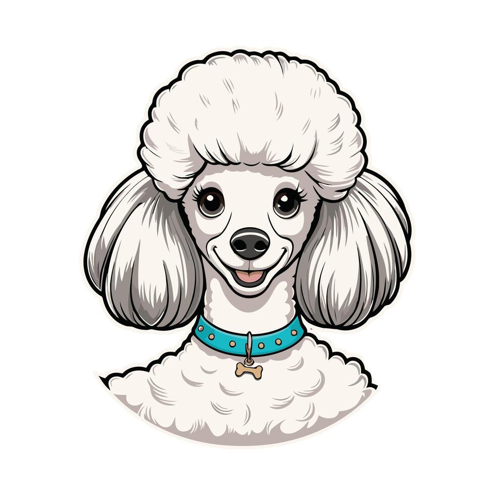 Smiling Dog Head in Vibrant Cartoon Style vector