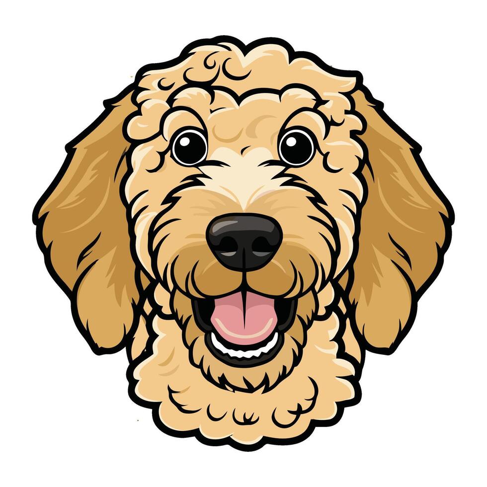 A cartoon dog with a long hair and a big smile vector