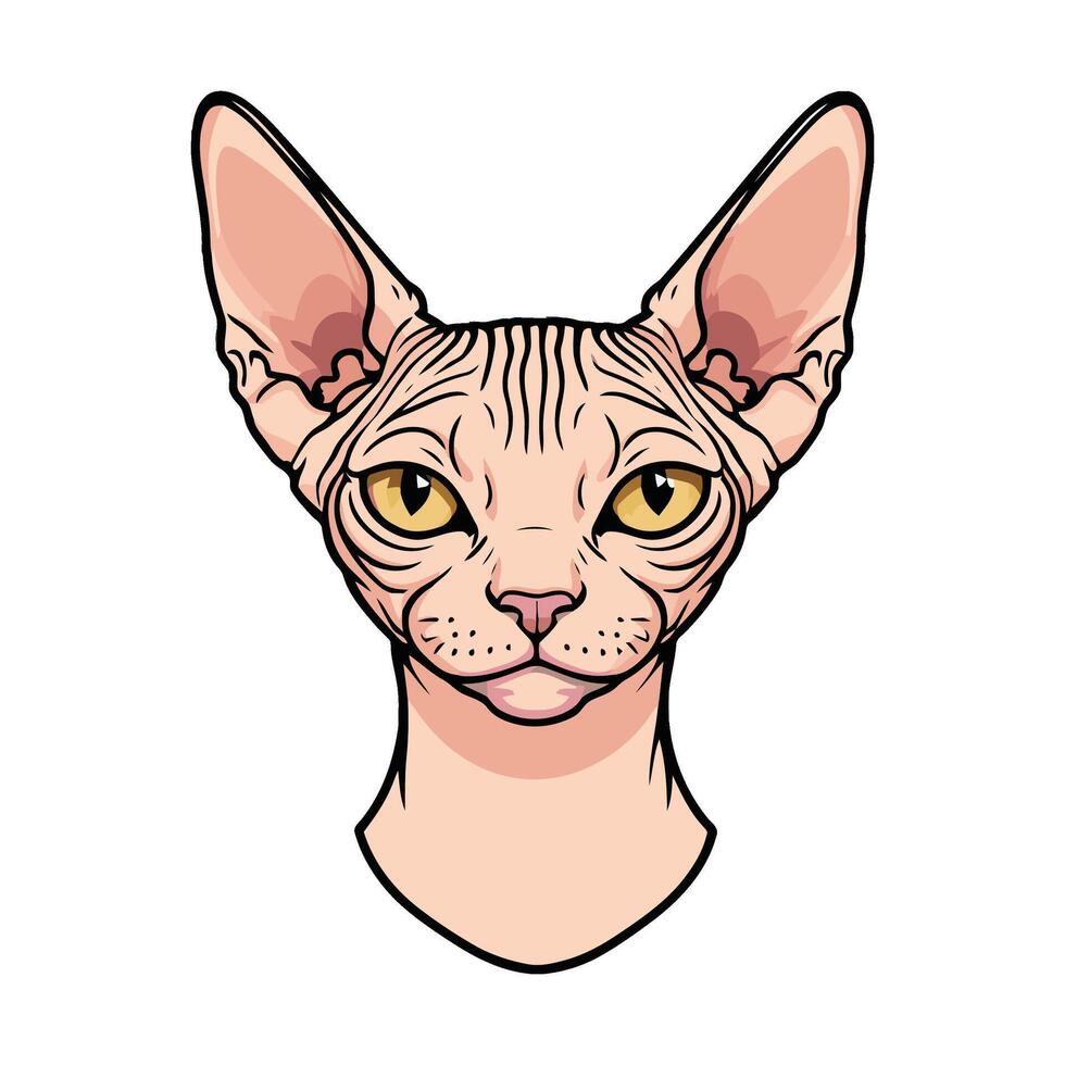 Charming Cat Face with Fun Lines vector