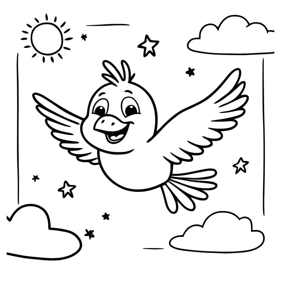 Whimsical Bird Heads for Coloring Fun vector
