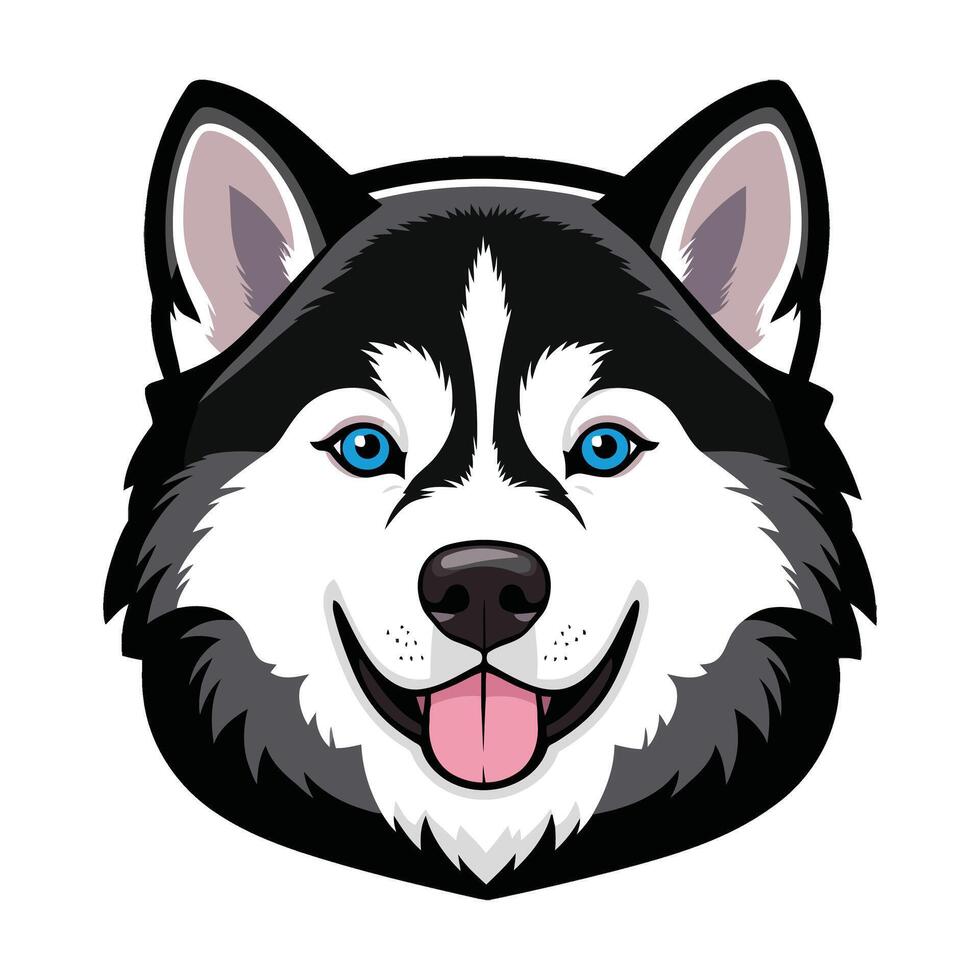Dynamic Cartoon Dog Face for Logo Design vector