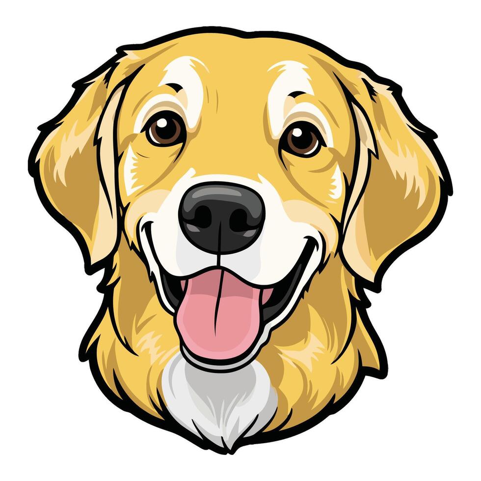 Cute Canine Face with Bold Cartoon Style vector