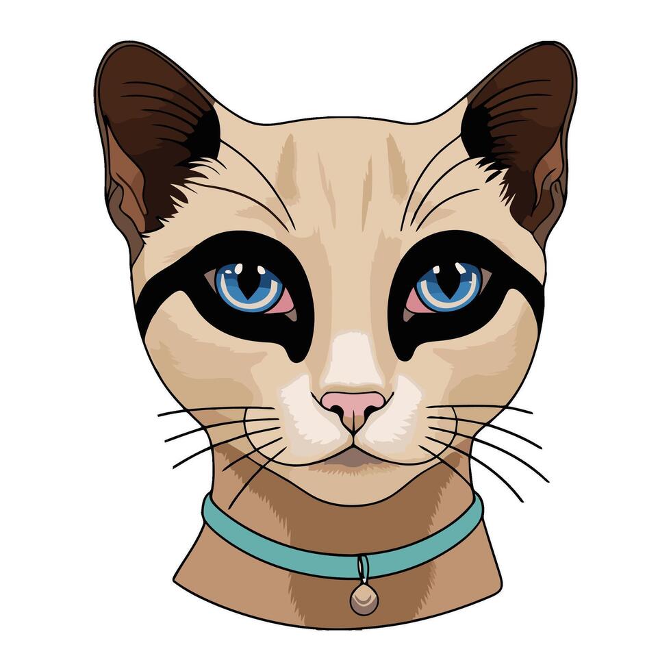 Cartoon Cat Head with Lively Personality vector