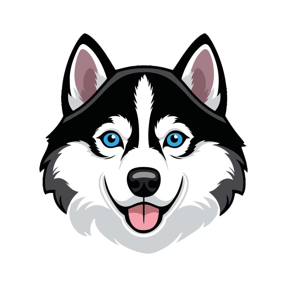Cartoon Dog Head with Bold and Fun Features vector