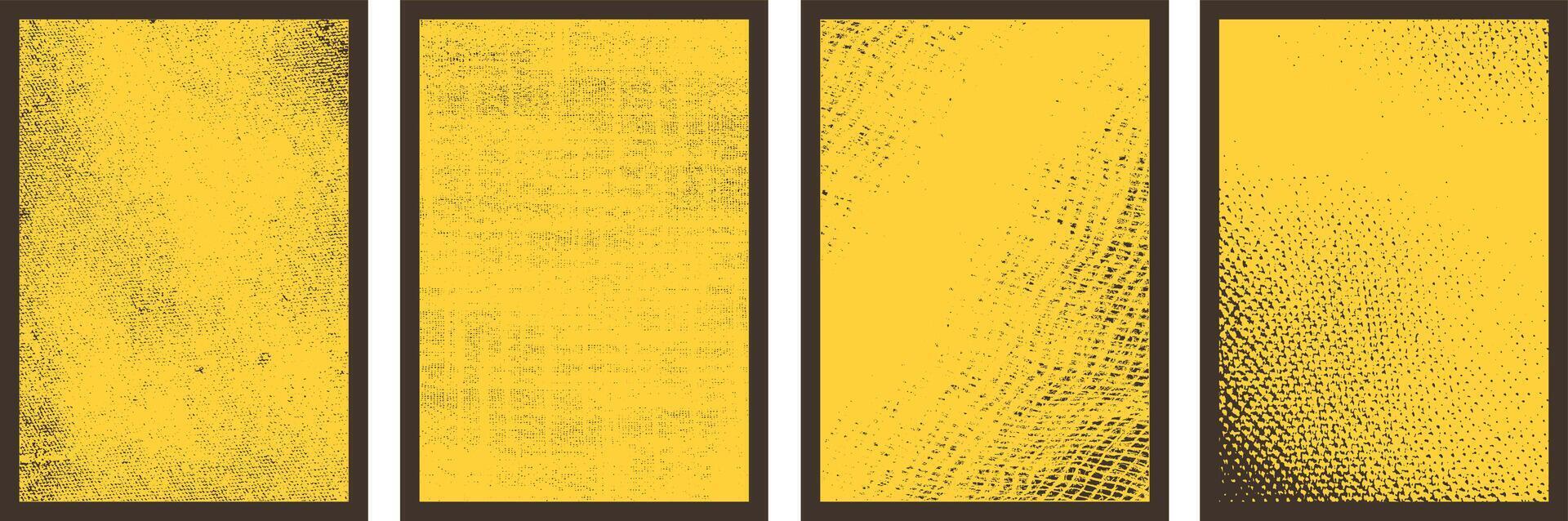 Dark Grunge patch and frame on yellow background Brochure cover background design vector