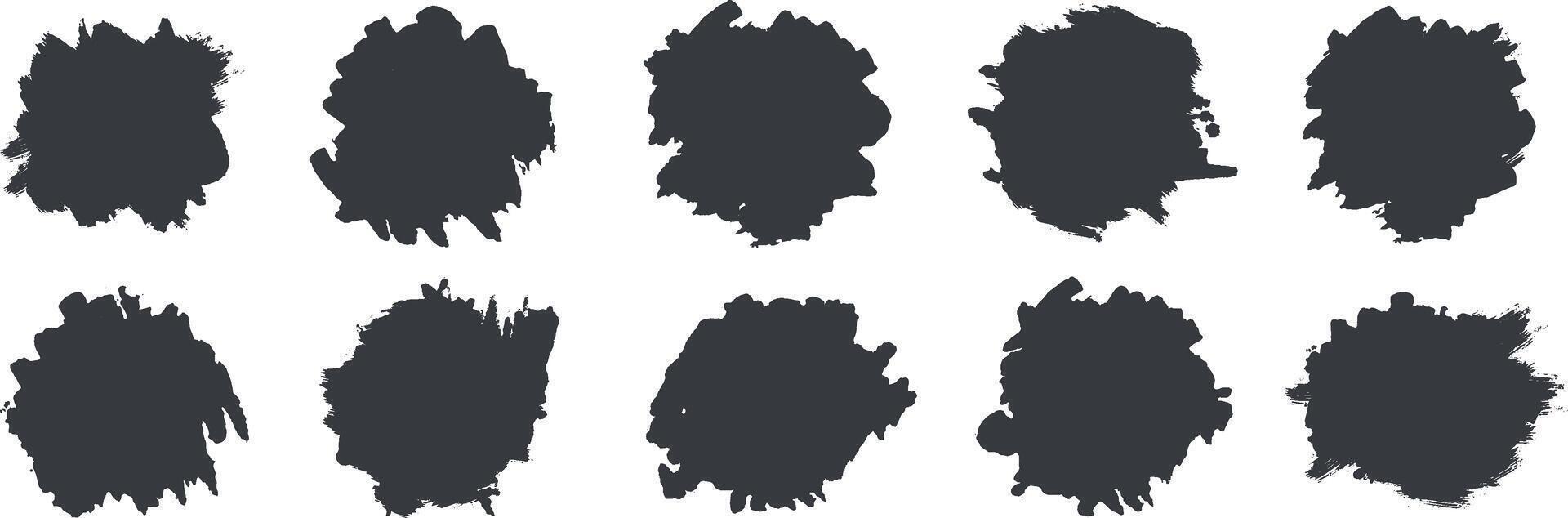 Collection of black grunge overlay splash texture banner Background vector
