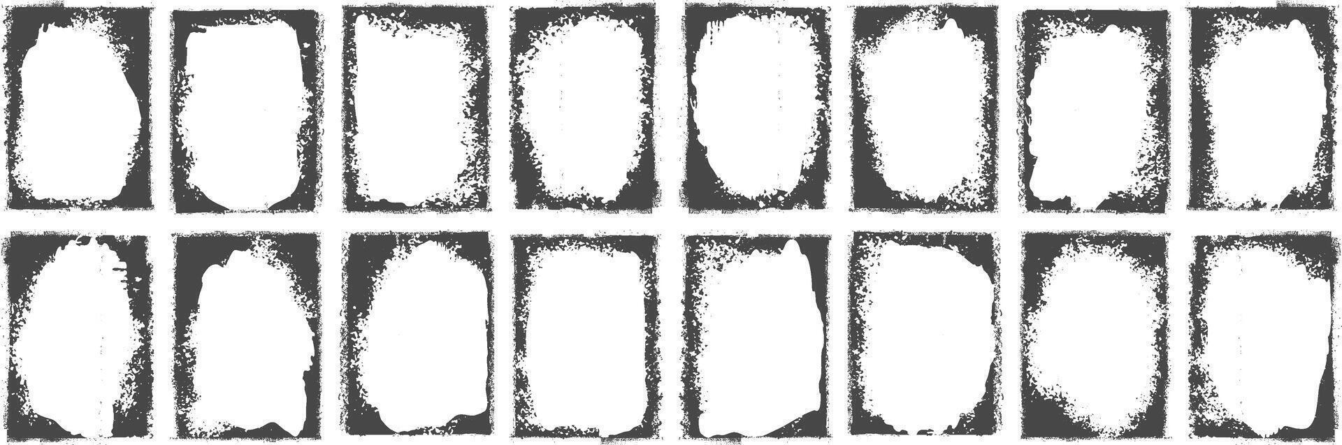 Different size of grunge frame banner texture Background collection vector