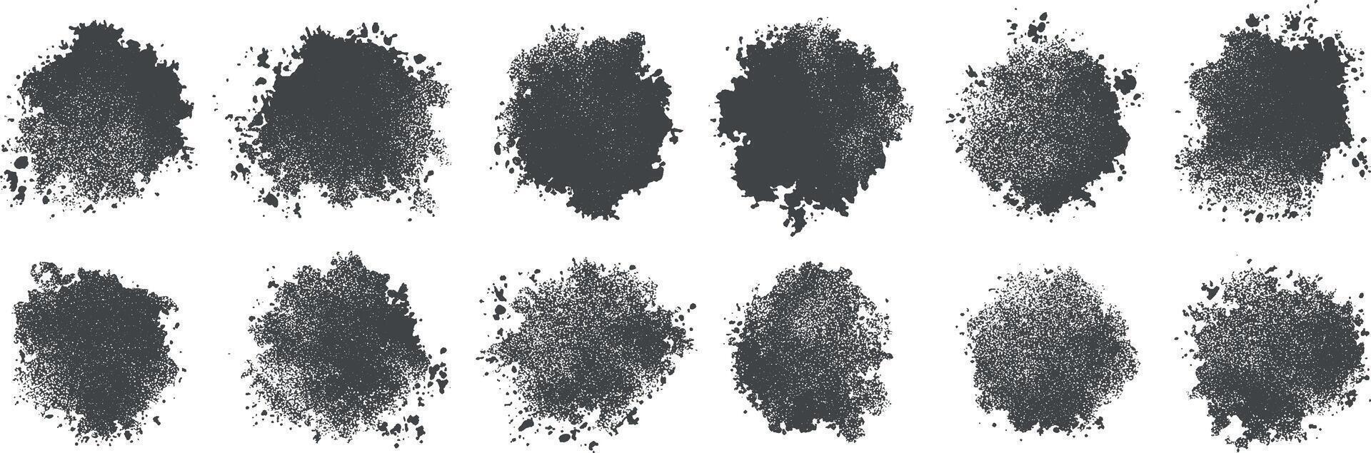 Set of retro black grunge splash texture banner Background vector