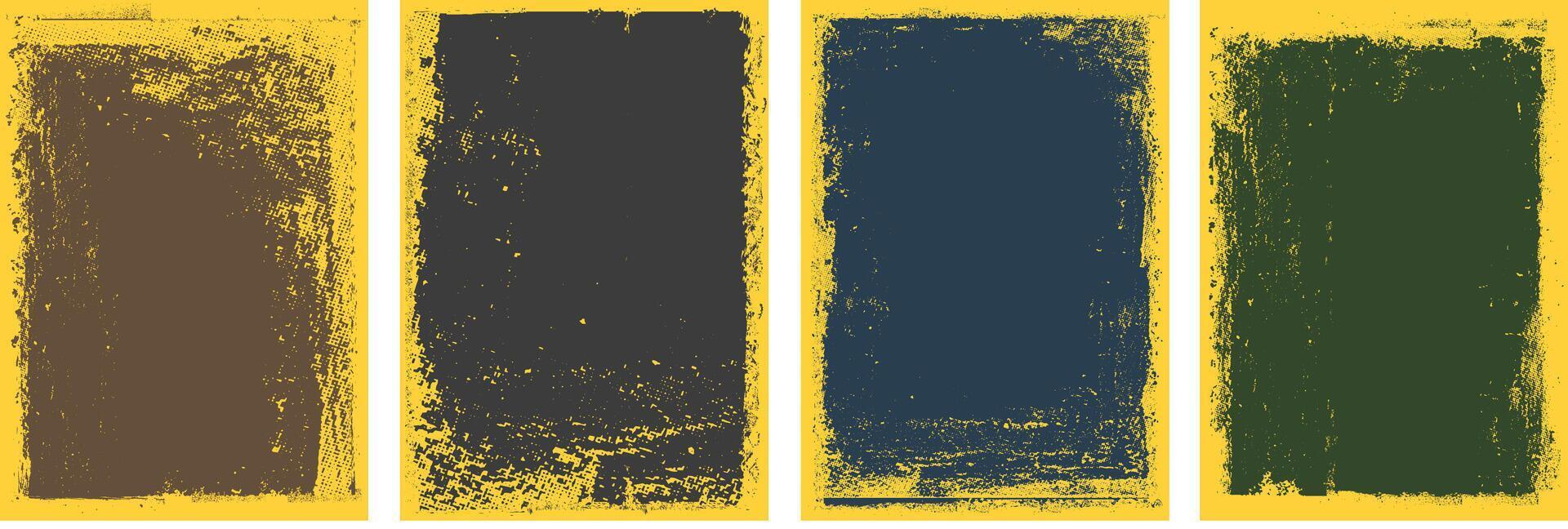 Grunge patch on yellow background style Brochure cover background design vector