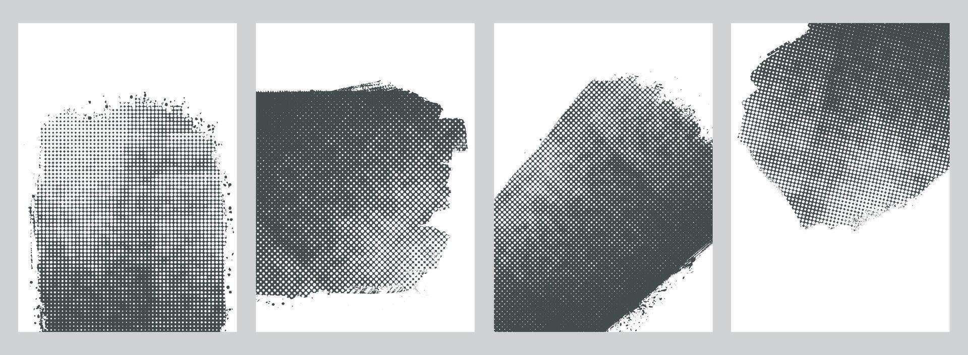 Black and white Grunge halftone style Brochure background cover vector