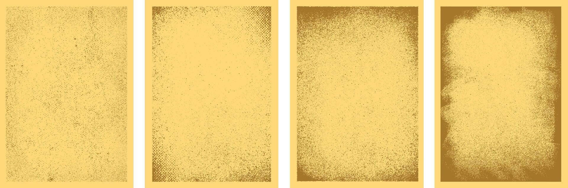Set of Minimalist light brown grunge art Brochure cover background template design, set of abstract banner illustration, Poster cover layout design vector