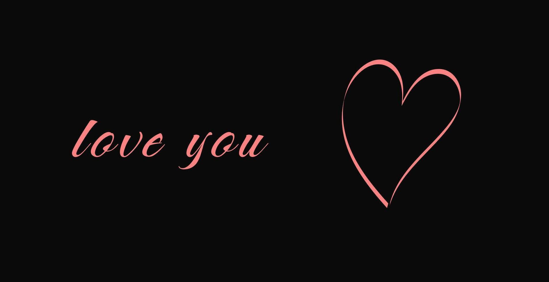 Love You heart message for Valentines Day cards, romantic designs, wedding invitations, greeting cards, posters, and banners. illustration vector