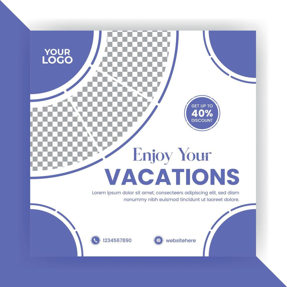 Set of adventure travel social media post template. Web banner, or poster for tour package promotions. vector