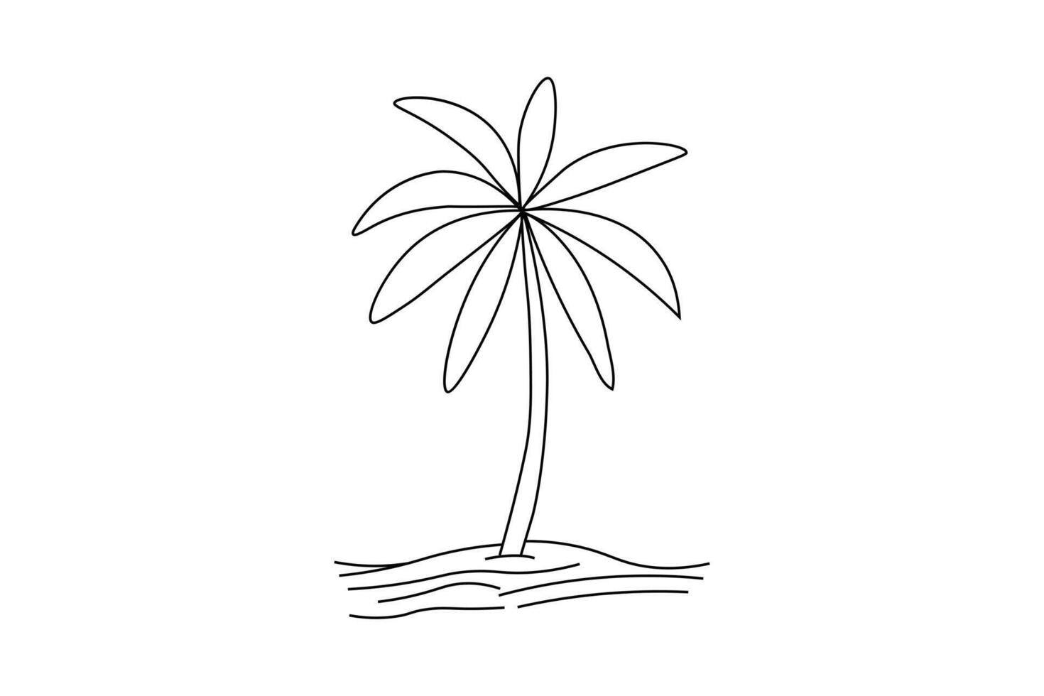 Minimalist Sunset Line Art design vector