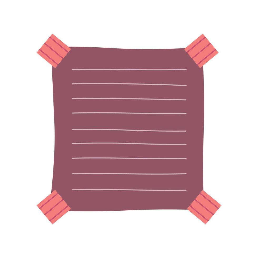 Simple Blank Purple Paper Sticky Note Office Stationery with Tape vector