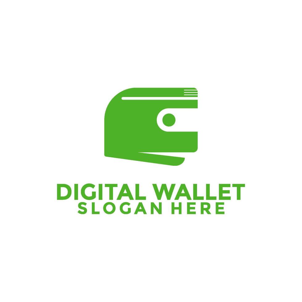 Digital wallet logo design template, Tech Electronic wallet logo vector