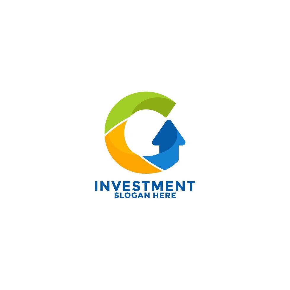 Initial Letter G with Arrow Up logo design . Investment initial identity logo design template. Growth Up logo vector