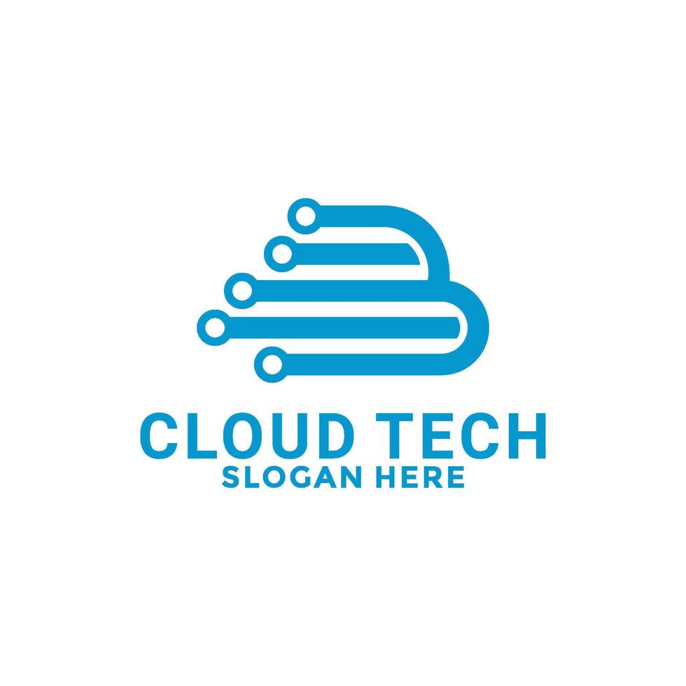 Cloud tech logo design , Cloud network . Modern Technology digital logo design template vector