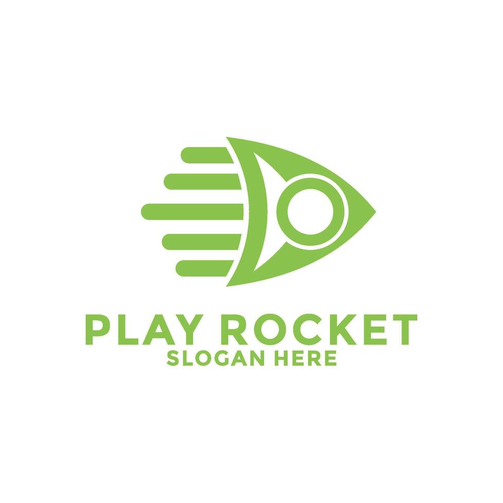 Rocket Play logo design template vector