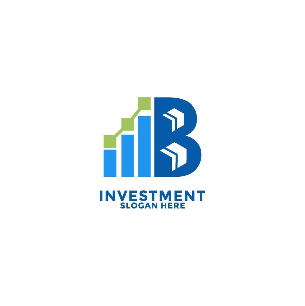 Initial Letter with Statistic logo design . Investment initial identity logo design template. Growth Up logo vector