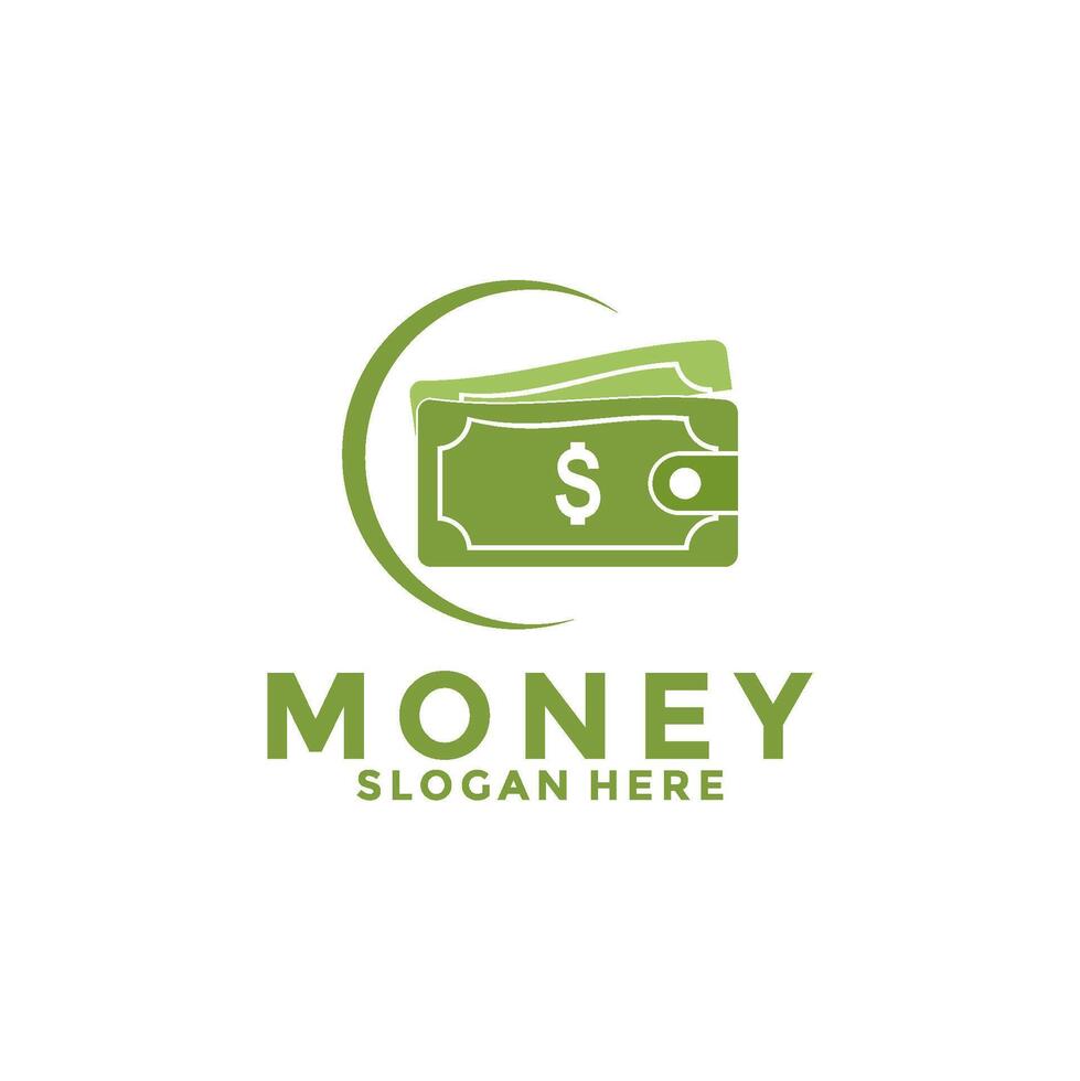 Money combination with wallet logo design . Digital Payment logo template vector