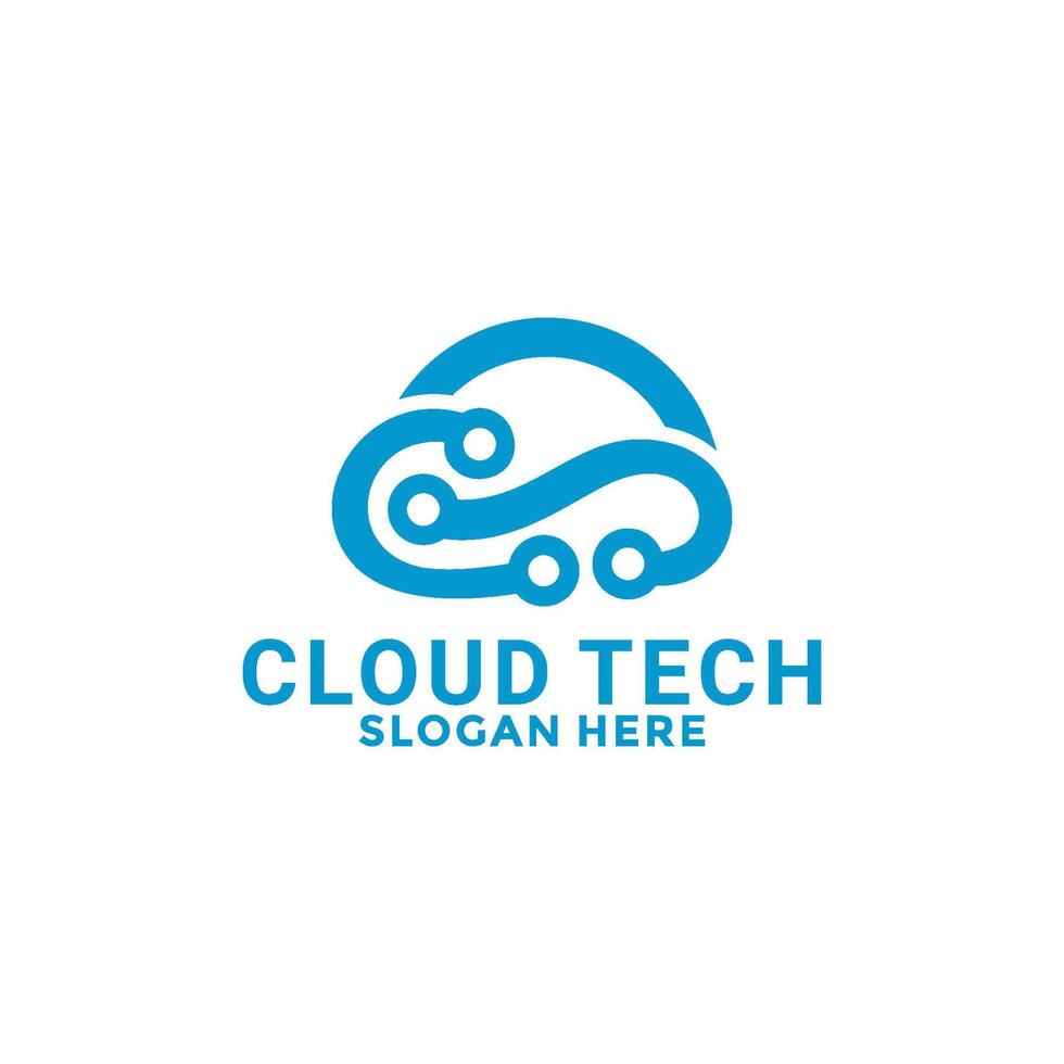 Cloud Network logo. Cloud tech logo design , Modern Technology digital logo design template vector