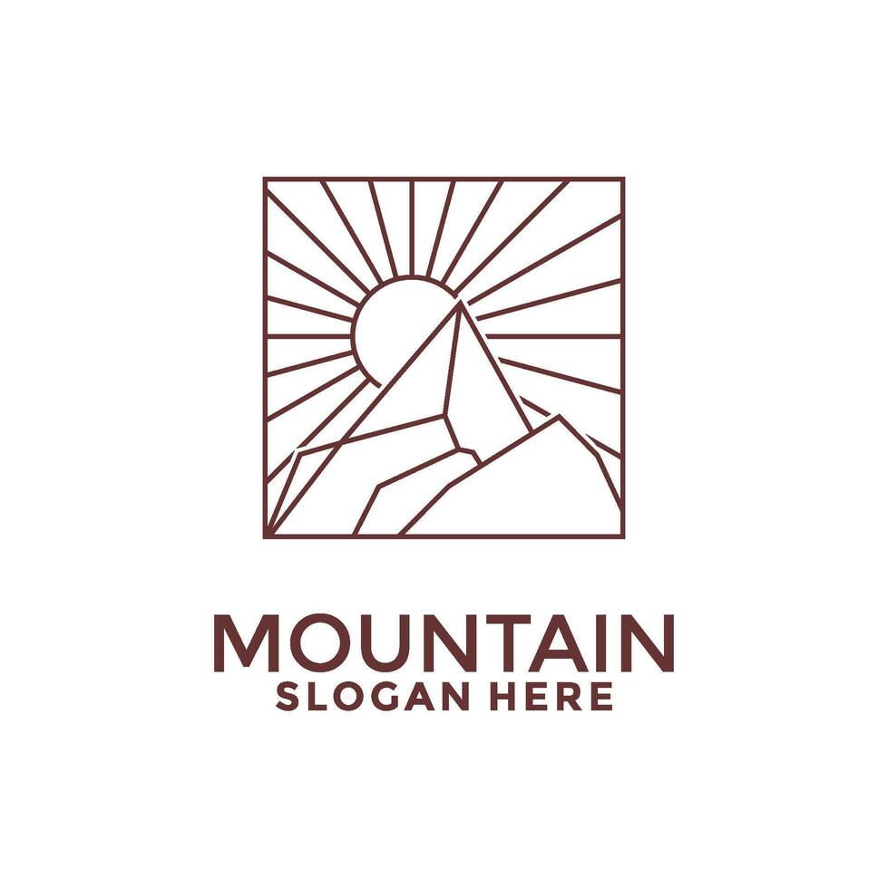 Simple modern mountain adventure logo design. Minimalist and modern design. vector