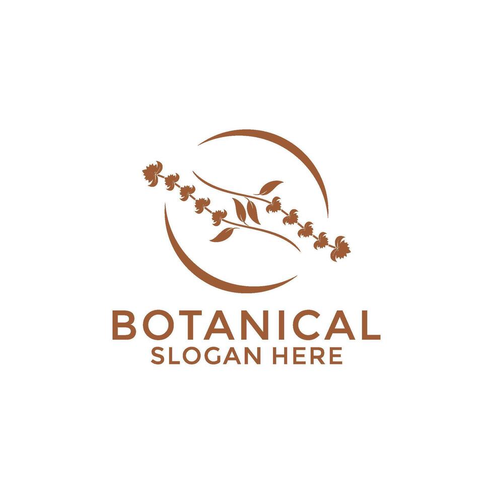 Simple Elegant botanical logo . Vintage Floral logo icon. Flower Plant logo design vector