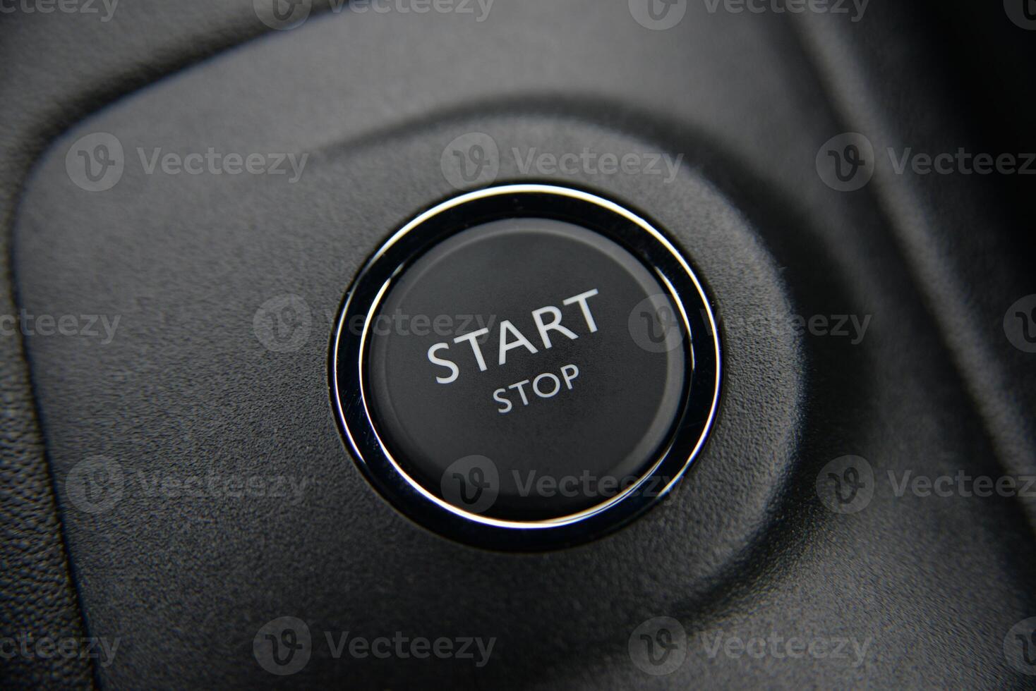 Close up of a car's start stop button Modern automotive technology photo